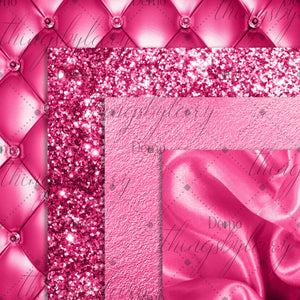 16 luxury aloe and hot pink digital paper pack, commercial use, luxury scrapbook paper, foil upholstery silk satin glitter foil metallic
