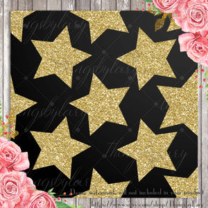 12 Gold Glitter Star Overlay Images, Transparent PNG 300 Dpi 12inch Commercial Use Instant Download, Seamless Pattern, Gold Glitter Overlay