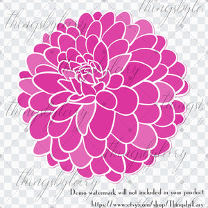 100 Dahlia Flower Clip Arts, Botanical Greenery, 300 Dpi Planner Clipart, Scrapbooking, Floral Graphic, Bridal Shower, Commercial Use