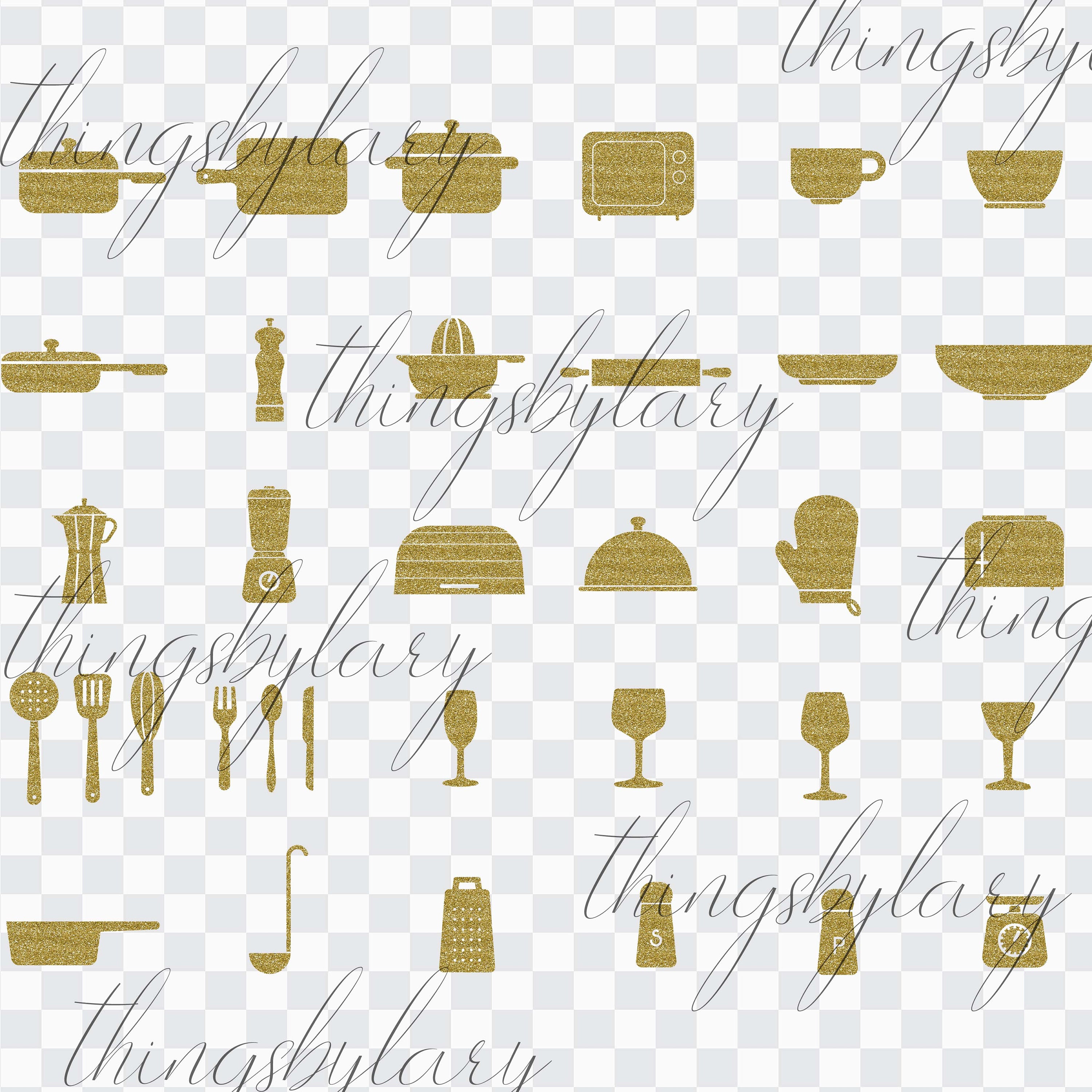Gold Glitter Kitchen Sets, Instant Download, Commercial Use, Glitter Graphic, Gold Graphic, Bake Quote, Cooking Quote, Kitchen Clipart
