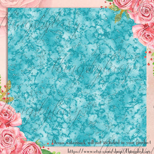 16 Teal Marble Papers, Teal Marble, Digital Marble Paper, Glitter Marble, Foil Marble, Digital Texture Paper, Printable Paper