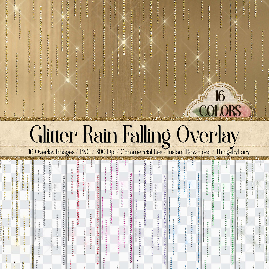 16 seamless Glitter Tinsel Rain Drop Curtain Overlay Images 16 Colors Glitter Overlay Commercial Use PNG Transparent 300 Dpi Gold Rose Gold