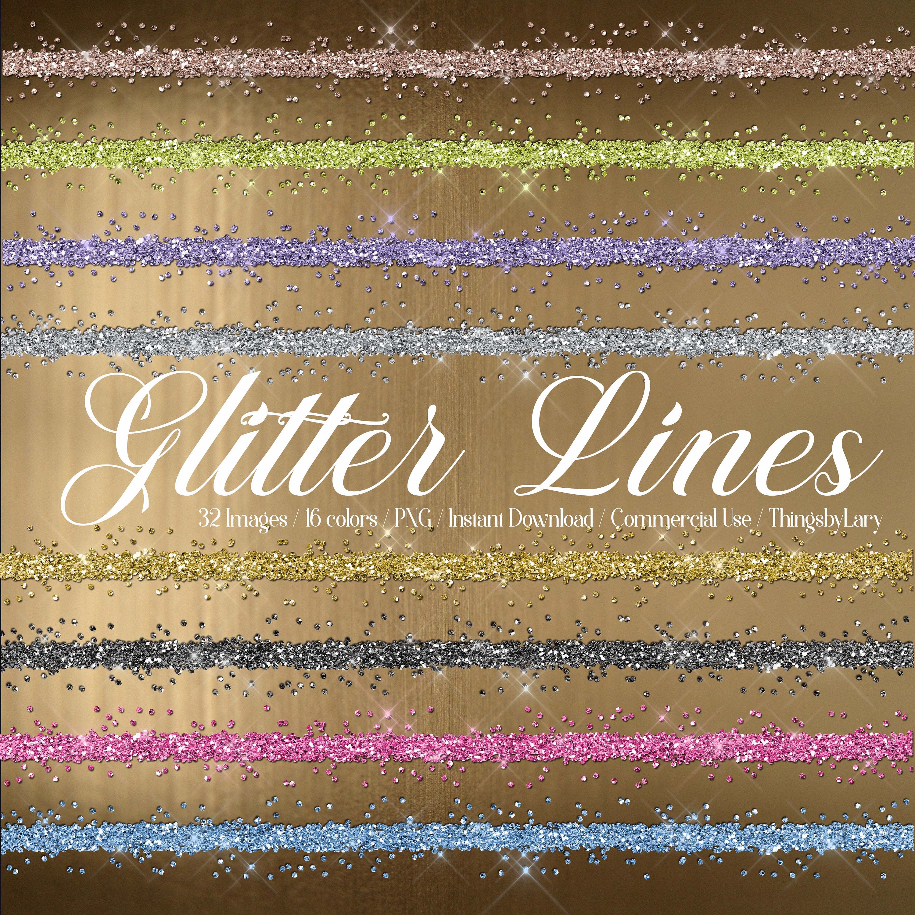 32 Seamless Glitter Border Line Overlay Images 300 Dpi PNG Commercial Use Instant Download 16 Colors Glitter Overlay Photo Party Overlay