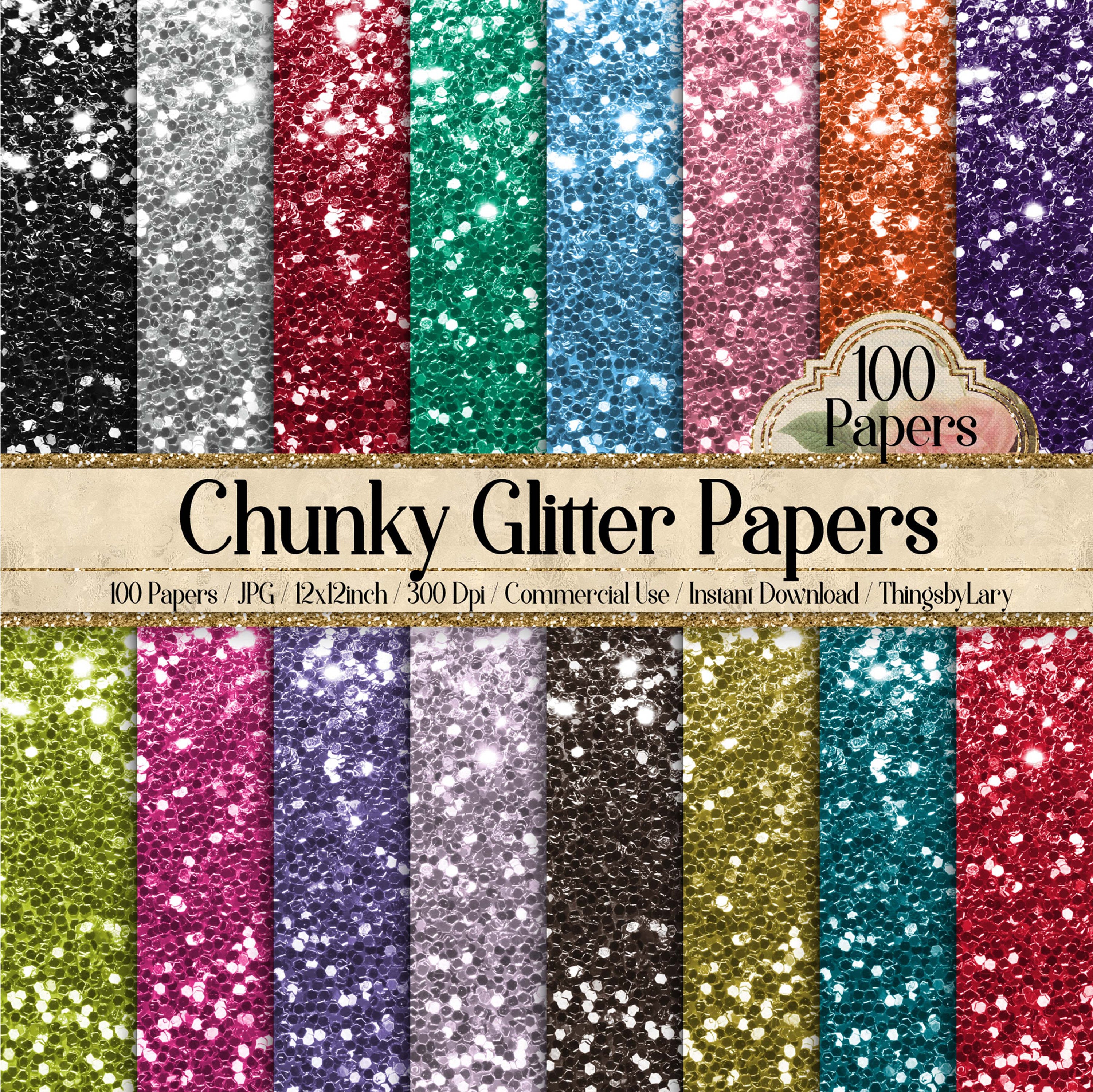 100 Chunky Glitter Digital Papers 12 inch Instant Download Commercial Use 300 Dpi Planner Paper Scrapbooking Luxury Glitter Texture Shimmer