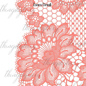 27 Coral Lace Overlays Borders Frames Images PNG Transparent 300 Dpi Instant Download Commercial Use Shabby Chic Wedding Romantic Lacy Net