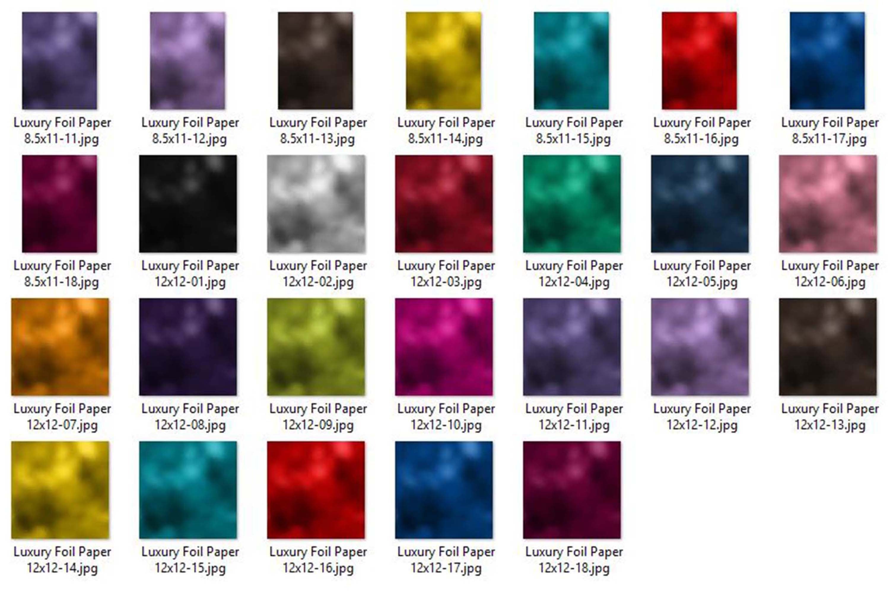 54 Luxury Foil Background Digital Images 18 colors 3 sizes 12&quot;x12&quot;, 5&quot;x7&quot;, 8.5&quot;x11&quot; 300 Dpi Planner Paper Scrapbook Foil Digital Foil Paper