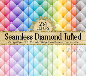 254 Seamless Diamond Upholstery Tufted Quilt Leather Digital Papers 12 inch 300 Dpi Instant Download Commercial Use Seamless Luxury Pattern