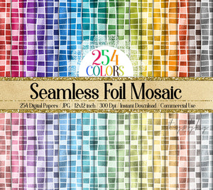 254 Seamless Metallic Foil Mosaic Digital Papers 12 inch 300 Dpi Instant Download Commercial Use Seamless Geometric art deco boho pattern