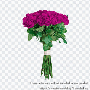100 Real Rose Bouquet Cliparts, Flower Clipart, Planner Clipart, Wedding Bouquet, Wedding Rose, Bridal Shower, Digital Flower Bouquets