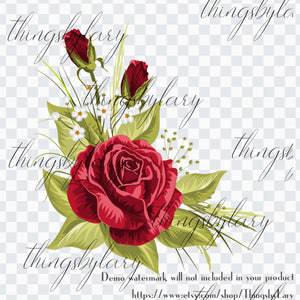 100 Wedding Roses Cliparts, Flower Clipart, Planner Clipart, Floral clipart, Garden Clipart, Bridal Shower, Flower Arrangement, Digital Rose