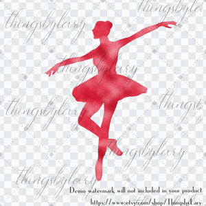100 Foil Ballet Dancer Silhouette Clip Arts 300 Dpi Instant Download Commercial Use Planner Clipart, Scrapbooking Princess Kit, Luxury Kit