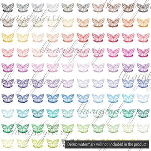 100 Watercolor Butterfly Clipart,100 Watercolor Clipart,PNG Clipart,Planner Clipart,Flying,Bridal Shower,Valentine,Baby Shower,Fairy Tale