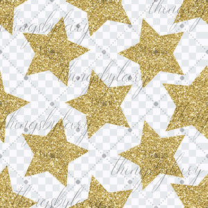 12 Gold Glitter Star Overlay Images, Transparent PNG 300 Dpi 12inch Commercial Use Instant Download, Seamless Pattern, Gold Glitter Overlay