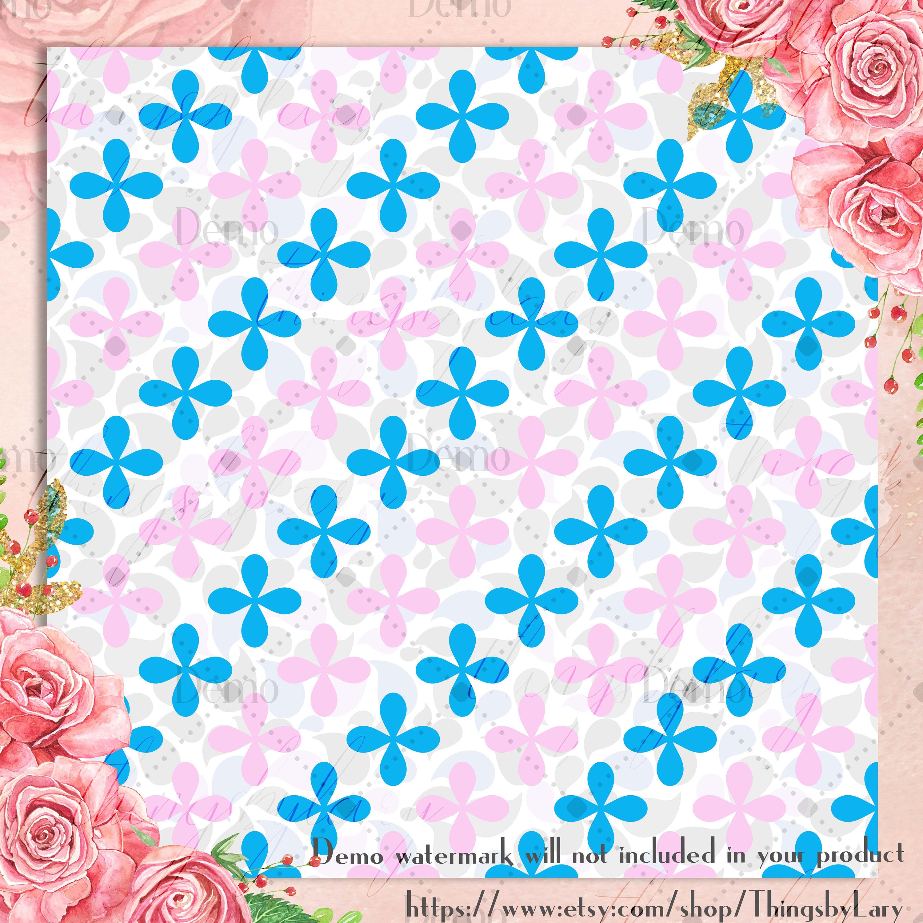 12 Bakery Digital Papers in Frozen Theme Color in 12 inch, Instant Download, High Resolution 300 Dpi, Commercial Use