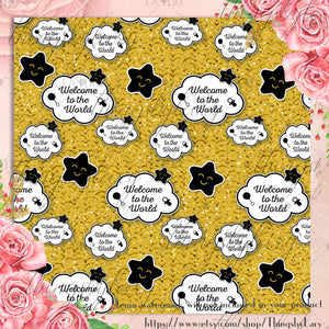12 Black & Gold Baby Shower Digital Papers in 12 inch 300 Dpi Instant Download, Scrapbook Papers, Kid Digital Papers, Commercial Use
