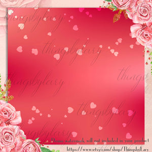 16 Luxury Red Bokeh Valentine Background Digital Images 12inch 300 Dpi Planner Paper Scrapbook Paper Valentine Wedding Romantic Bokeh Heart