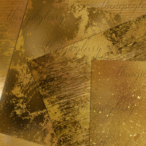 16 Distressed Antique Old Gold Digital Papers 12&quot; 300 Dpi Planner Paper Scrapbooking Digital Artistic Painted Antique Vintage Gold Grunge