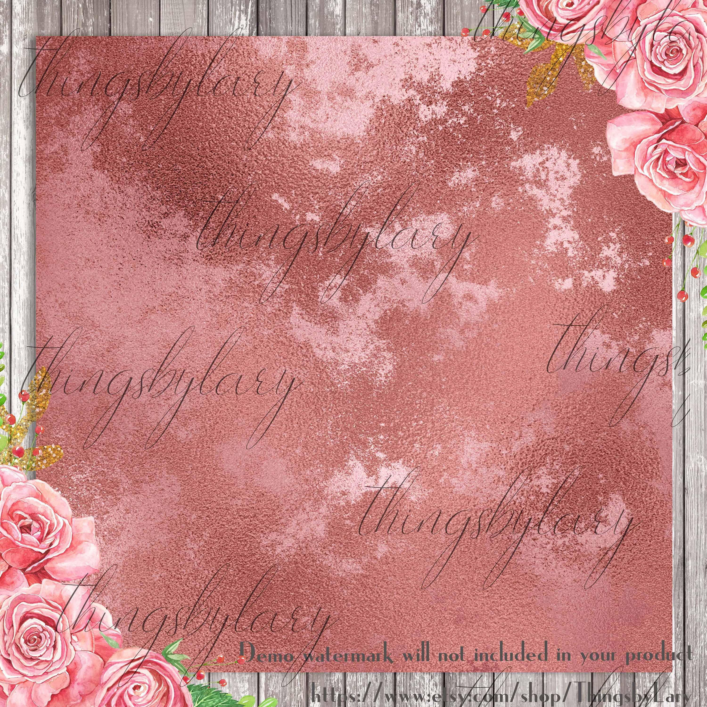 16 Distressed Antique RoseGold Digital Papers 12&quot; 300 Dpi Planner Paper ScrapbookDigital Artistic Painted Antique Vintage RoseGold Grunge