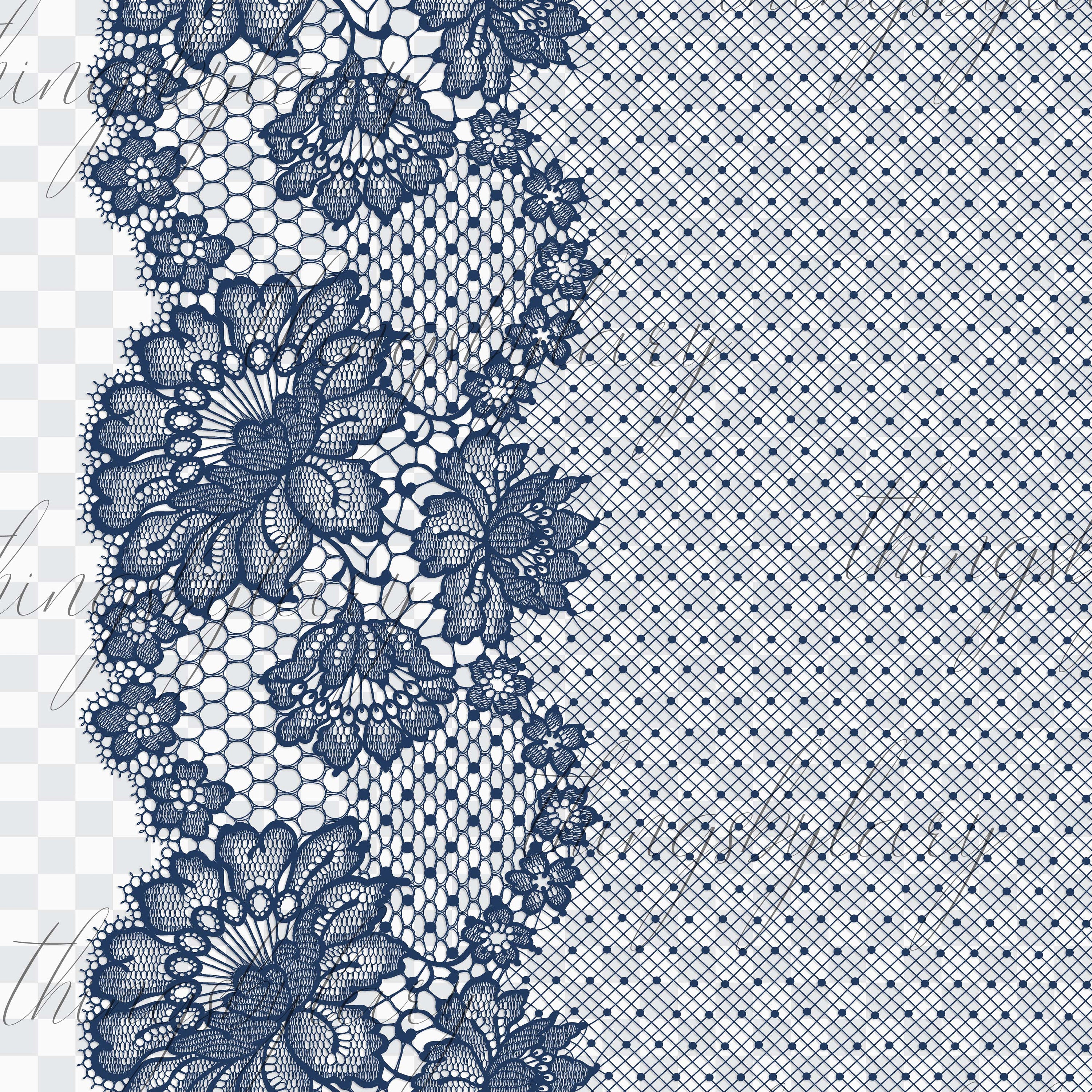 27 Navy Blue Lace Overlays Borders Frames Images PNG Transparent 300 Dpi Instant Download Commercial Use Shabby Chic Wedding Romantic Lacy