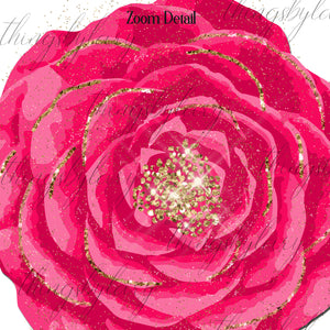 254 Rose with Glitter Dust Clip arts,300 Dpi,Instant Download,Commercial Use,Bridal Shower,Digital Clip Art,Wedding Invitation,Rose Branch