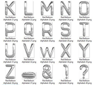 Luxury Silver Balloon Alphabet Number 41 Digital Images Clip Arts PNG 300 Dpi Planner Clip Arts Commercial Use Instant Download Scrapbooking