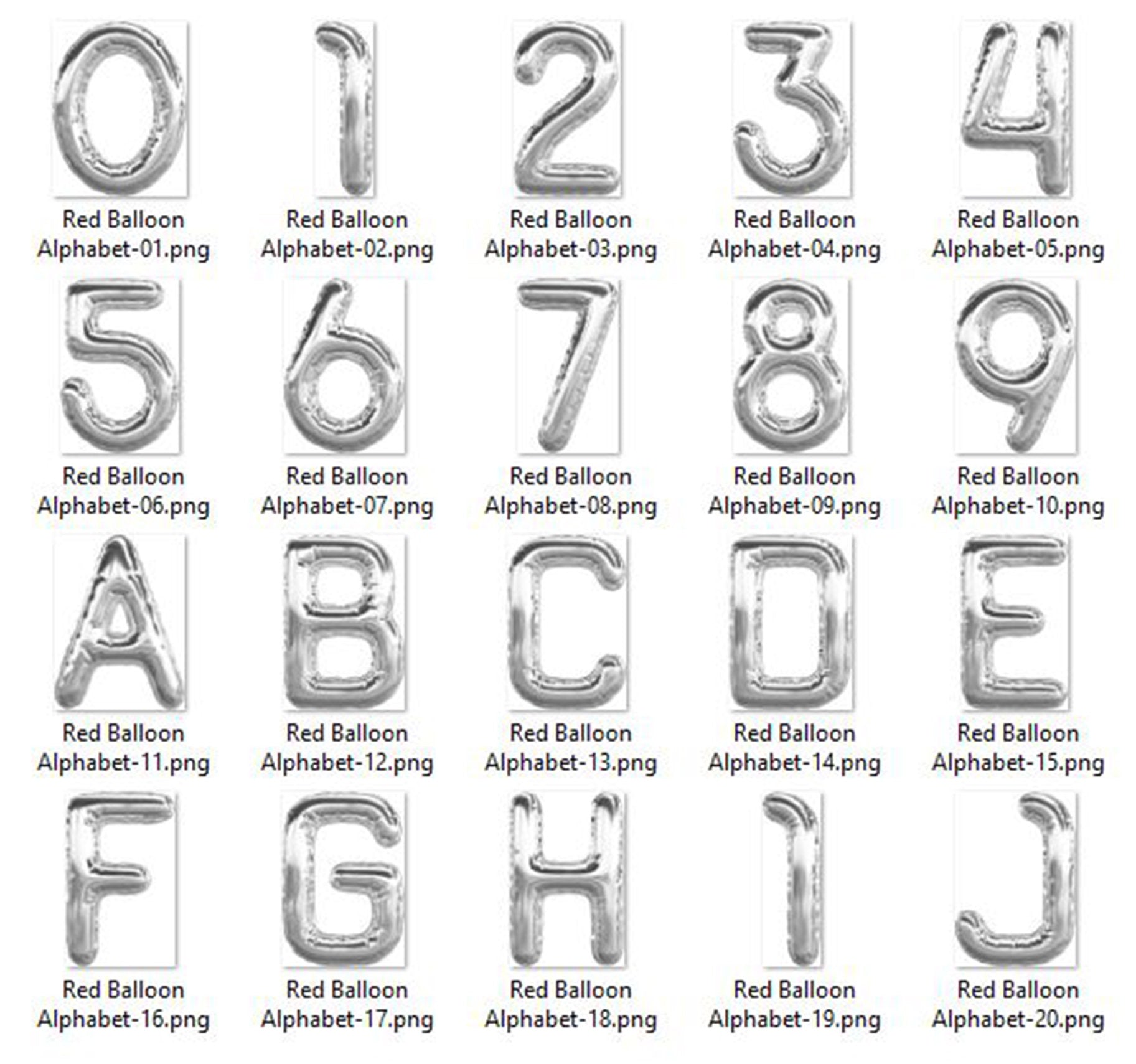 Luxury Silver Balloon Alphabet Number 41 Digital Images Clip Arts PNG 300 Dpi Planner Clip Arts Commercial Use Instant Download Scrapbooking