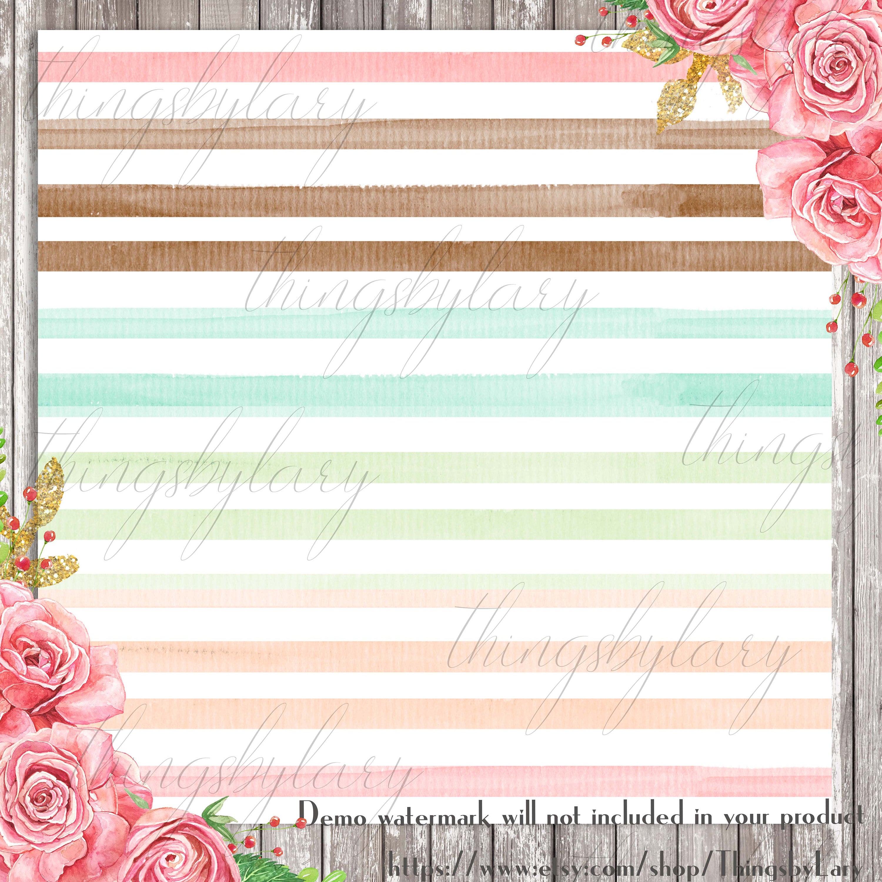 16 Seamless Watercolor Pastel Rainbow Ombre Stripes Digital Papers 12&quot; 300 dpi commercial use instant download Unicorn Mermaid Fairy Pastel