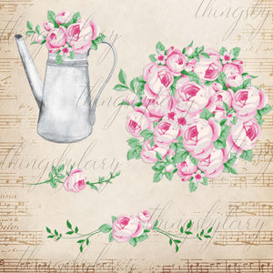 82 Romantic Pink Peonies Clip Art Set 300 Dpi Planner Paper Commercial Use Scrapbook Bridal Shower Shabby chic Peony Border Bouquet Garden