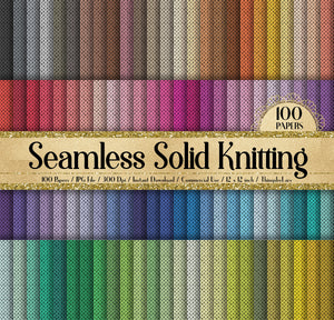 100 Seamless Solid Knitting Pattern Digital Papers 12&quot; 300 Dpi Planner Paper Commercial Use Scrapbook Papers Rainbow Paper Winter Sweater