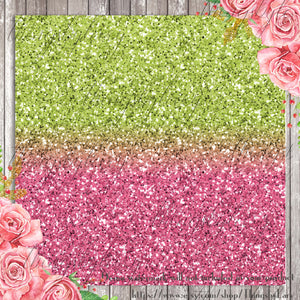 18 Ombre Pink and Lime Watermelon Glitter Digital Papers 12 x 12 inch 300 Dpi Planner Paper Commercial Use Scrapbook Glitter Summer Holiday