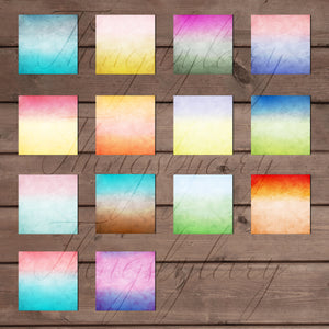 30 Ombre Watercolor Digital Papers in 12 x 12 inch 300 Dpi Instant Download, Scrapbook Papers, Colorful Papers, Commercial Use