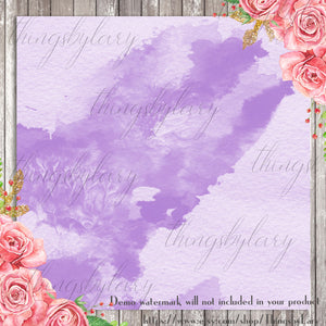 30 Ombre Lavender Watercolor Digital Papers 12x12in 300 Dpi Instant Download Commercial Use Scrapbook Pastel Purple Lilac Paint Brush Stroke