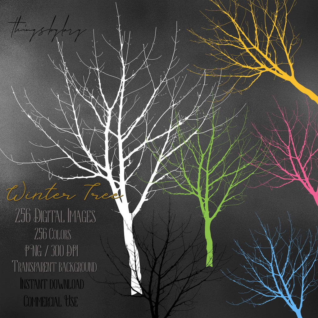 256 Winter Tree Branch Silhouette PNG Digital Image Clip arts 300 Dpi Instant Download Commercial Use Bridal Shower Wedding Branch Christmas