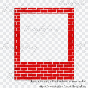 254 Brick Wall Photo Frames Clip arts 300 Dpi PNG Instant Download Commercial Use Bridal Shower Photo Booth Baby Shower Instagram