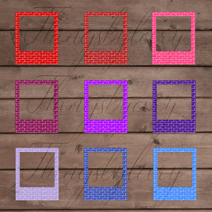 254 Brick Wall Photo Frames Clip arts 300 Dpi PNG Instant Download Commercial Use Bridal Shower Photo Booth Baby Shower Instagram