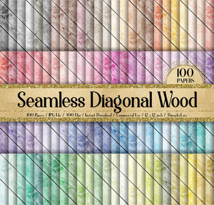100 Seamless Real Diagonal Rustic Wood Digital Papers 12x12&quot; 300 Dpi Commercial Use Instant Download Shabby Chic Wood Grain Natural Wood