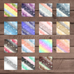 30 Fantasy Galaxy Rainbow Starry Night Sky Digital Papers 12x12&quot; Instant Download Commercial Use Fairy Tale Unicorn Mermaid Magical Bokeh