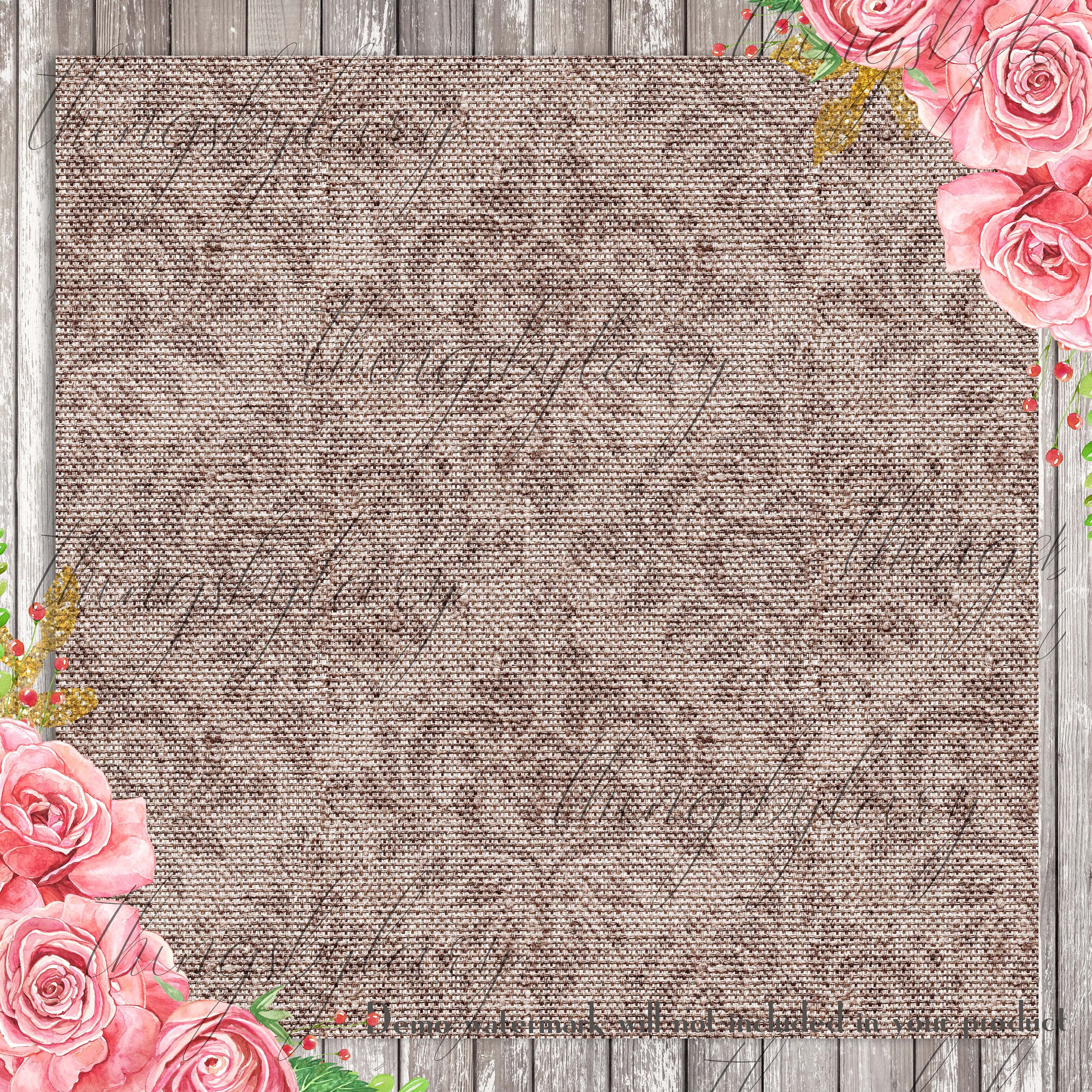 16 Seamless Vintage Damask Linen Burlap Digital Papers 12x12&quot; 300 Dpi Planner Instant Download Commercial Use Shabby Chic Linen Fabric Barn