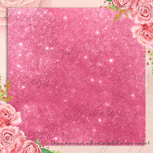 42 Blush Pink Glitter Sequin Digital Papers 12x12&quot; 300 Dpi Planner Paper Commercial Use Instant Download Scrapbook Digital Glitter Tinsel