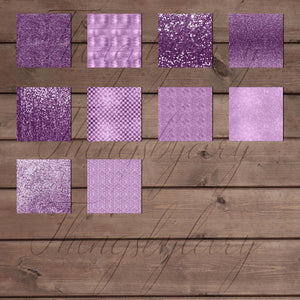 42 Amethyst Plum Glitter Sequin Digital Papers 12x12&quot; 300 Dpi Planner Paper Commercial Use Instant Download Scrapbook Digital Glitter Tinsel