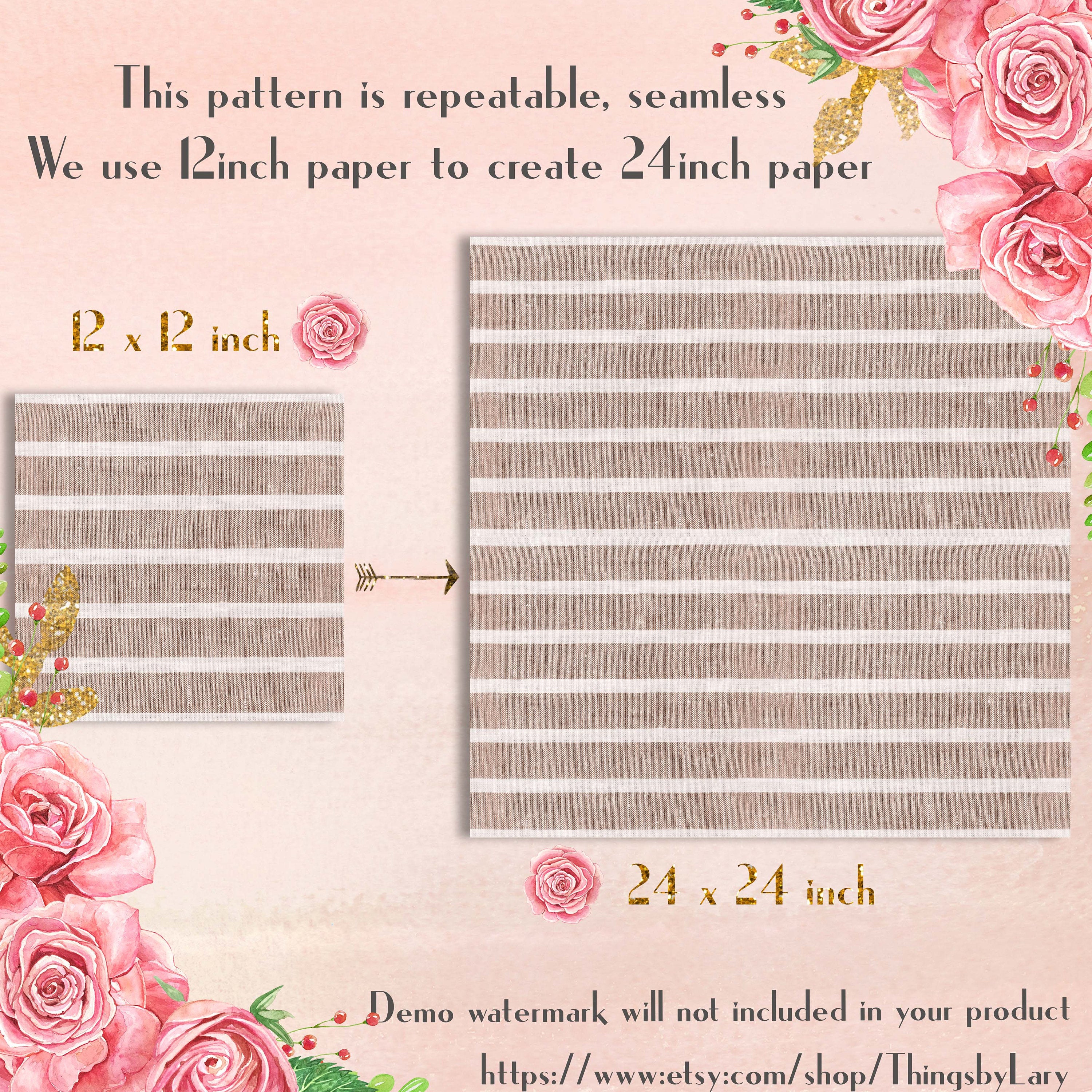 100 Seamless Real Striped Burlap Digital Papers 12&quot; 300 Dpi Commercial Use Instant Download Printable Canvas Fabric Craft Shabby Chic Linen