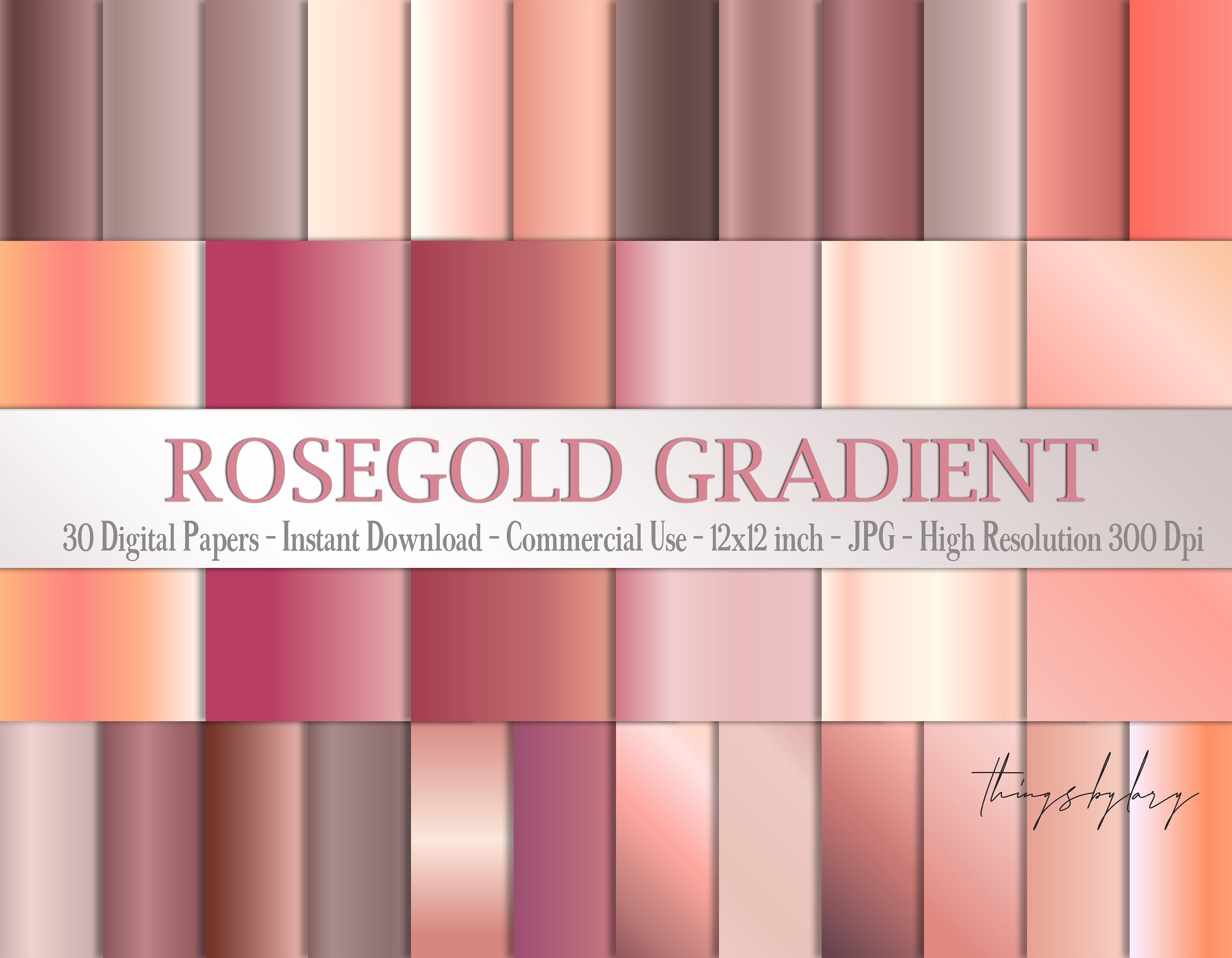 30 Rosegold Gradient Digital Papers 12x12&quot; Instant Download Commercial Use Fairy Tale Metallic Mesh Luxury Foil Wedding Card Making