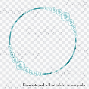 100 Pearl & Foil Circle Frames Clip arts Pearl Frames Digital Clip arts digital frame Planner Clipart Circle Frame Commercial Use Printable