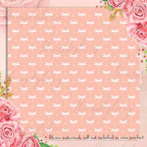 100 Seamless Dragonfly Digital Papers 12x12 300 Dpi Planner Paper Instant Download Commercial Use Wedding Shabby Chic Summer Field Childhood