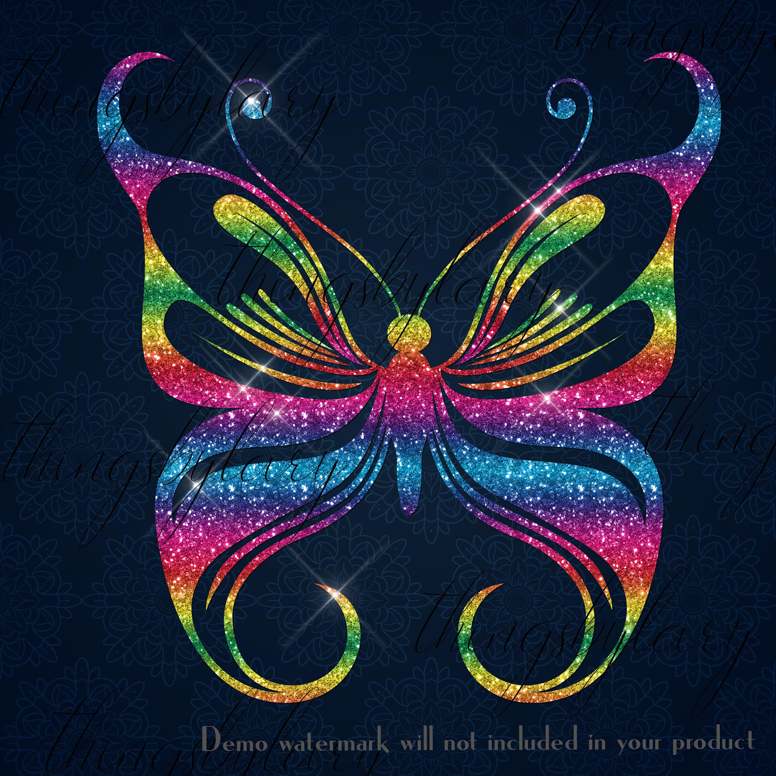 30 Rainbow Glitter & Watercolor Butterfly Clip Arts 300 Dpi Instant Download Commercial Use Transparent Sequin Fairy Magical wing colorful